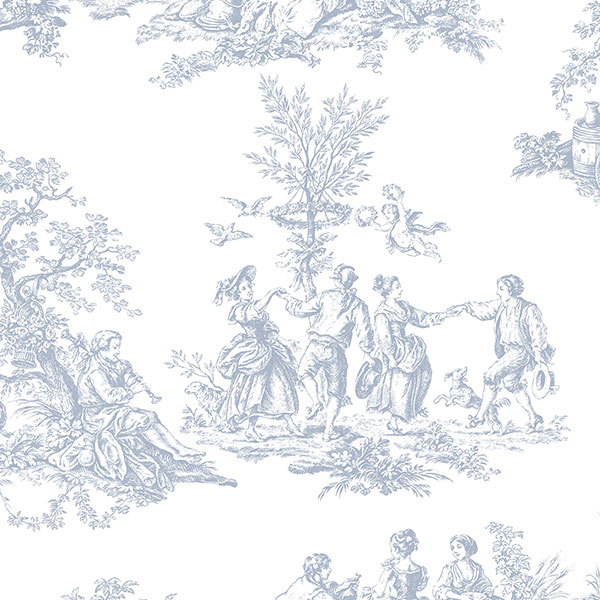 Patton Wallcoverings CH22510 Manor House Romantic Toile Wallpaper